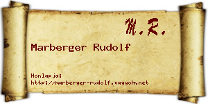 Marberger Rudolf névjegykártya